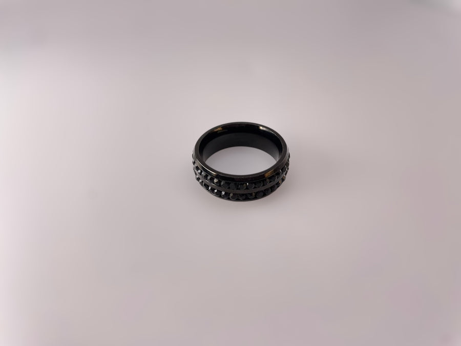 Iced Gemstone Ring (Black)