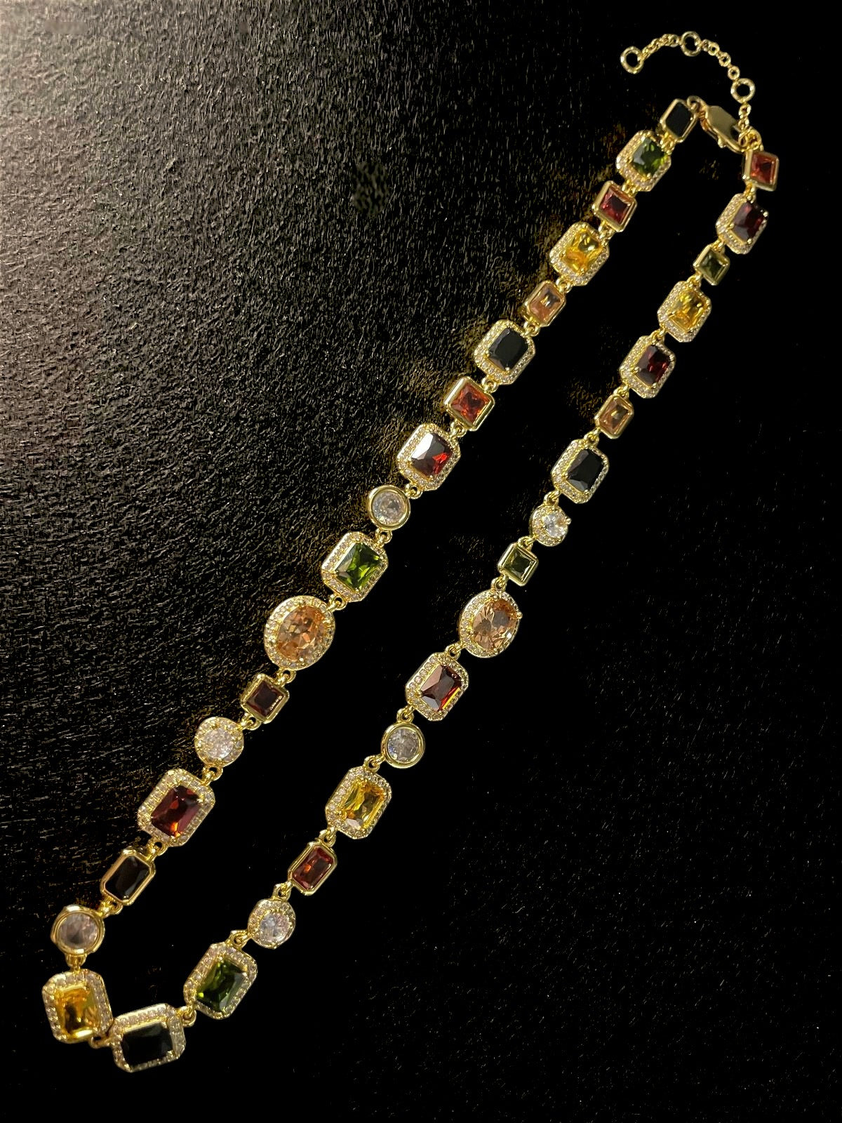 Gemstone Necklace (Gold)