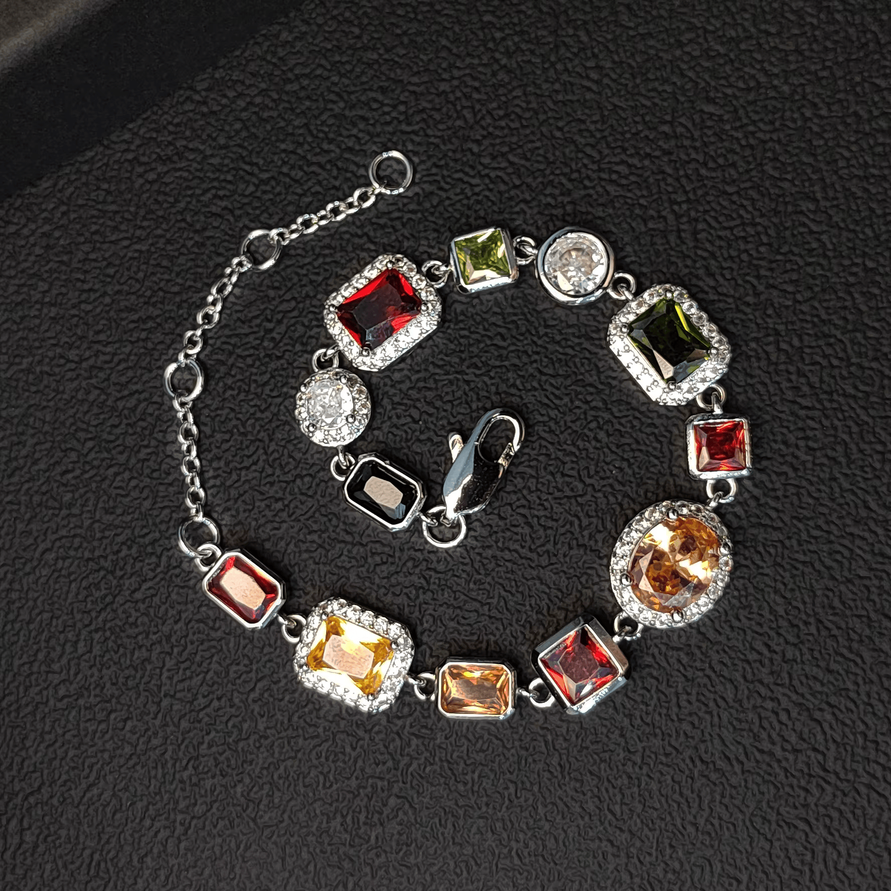 Gemstone Bracelet (Silver)