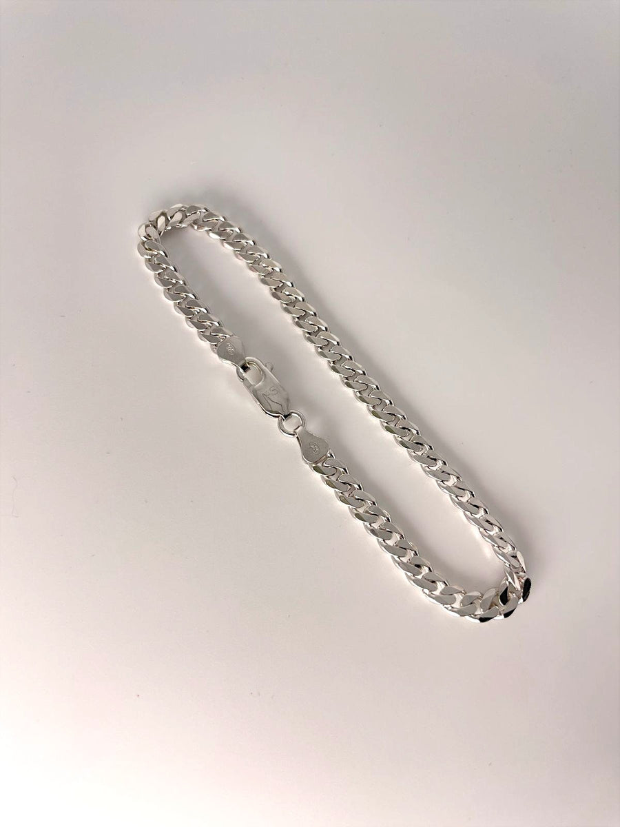 Miami Cuban Link Chain Bracelet (Sterling Silver) 5mm