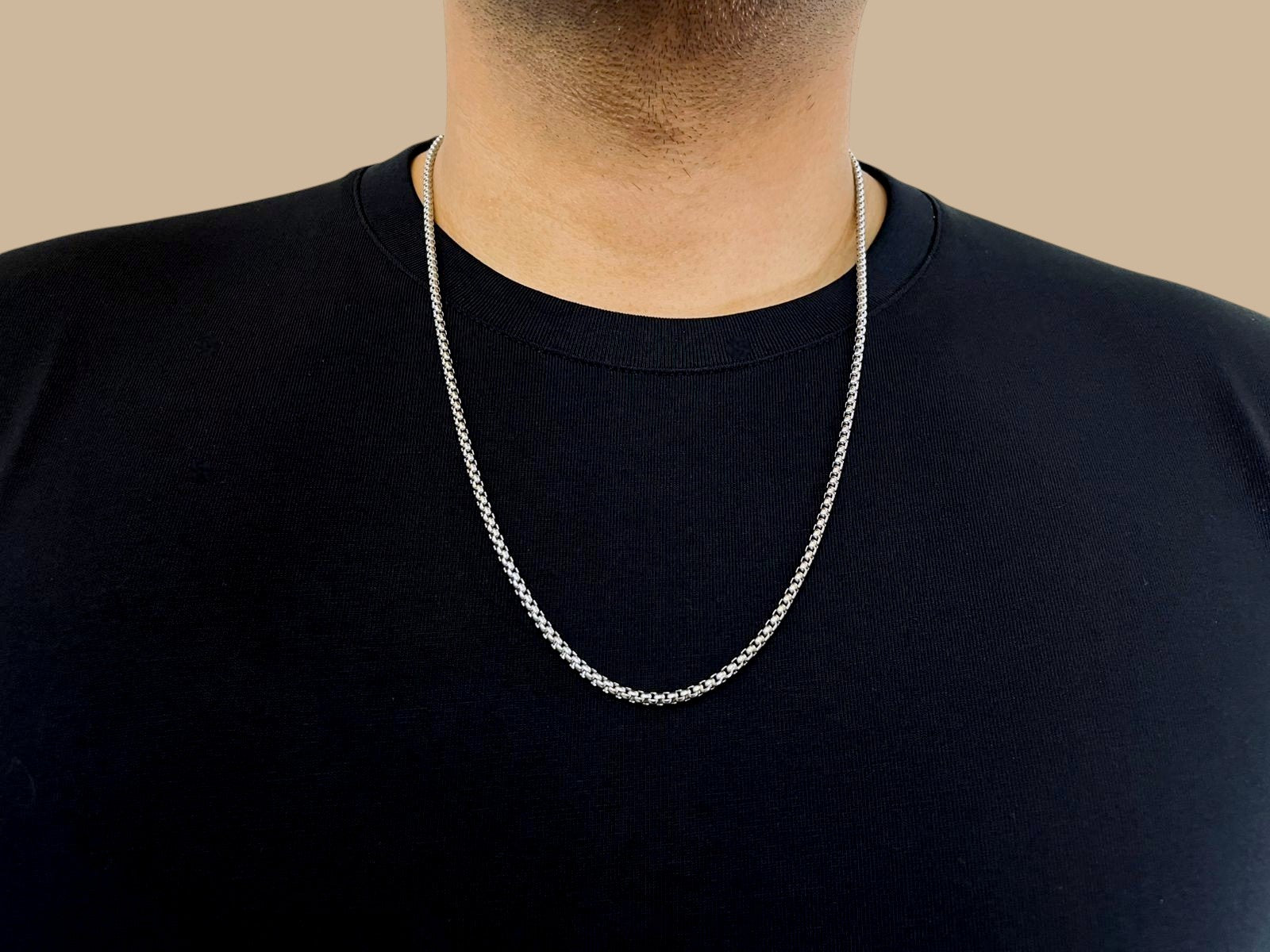 Rounded Box Chain (Silver) 3mm