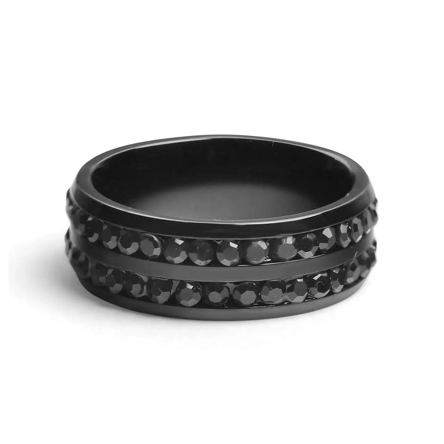 Iced Gemstone Ring (Black)