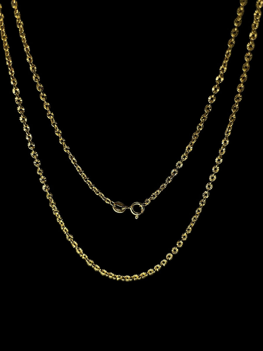 Sunburst Chain 2.1mm (Gold) (925 Sterling Silver)