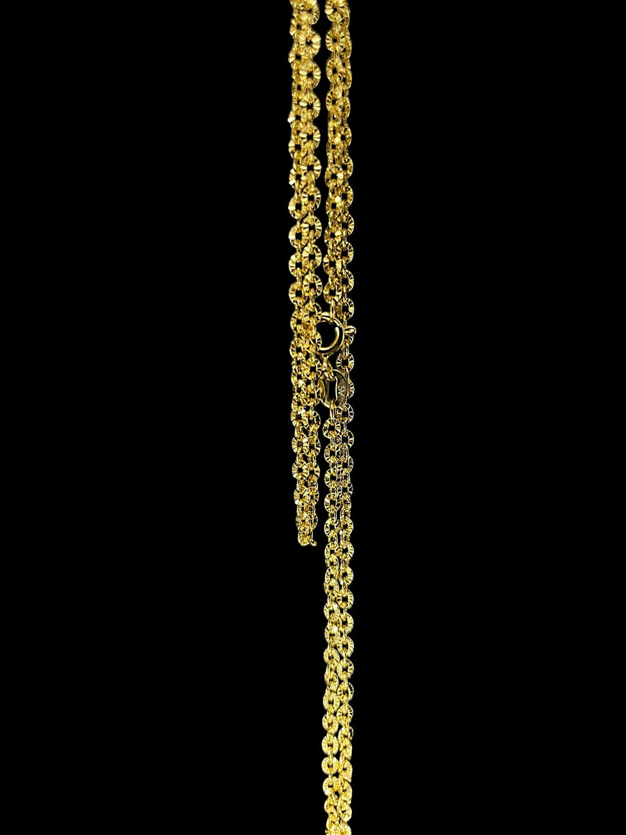 Sunburst Chain 2.1mm (Gold) (925 Sterling Silver)